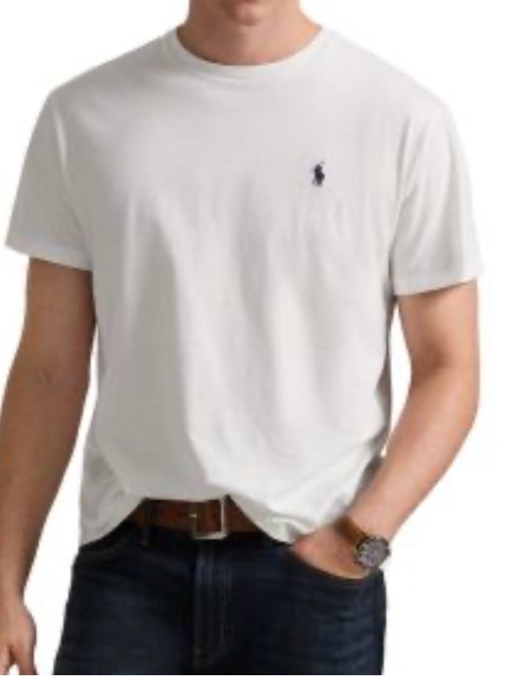 Polo by Ralph Lauren White Crew Neck Tee with Embroidered Pony size XL